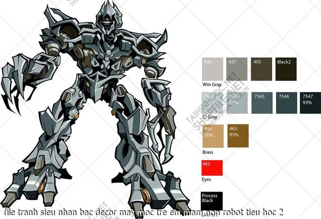 file tranh sieu nhan bac decor may moc tre em mam non robot tieu hoc 2